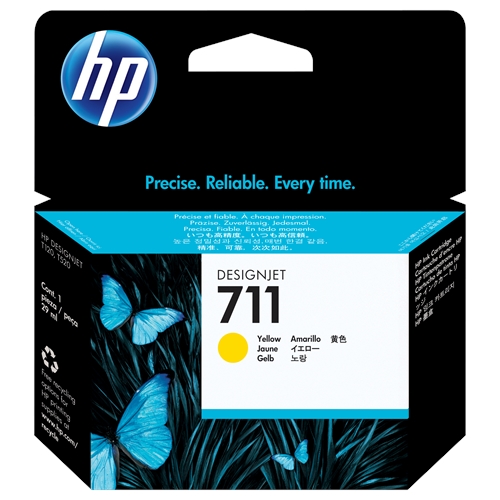 HP 711 Yellow 29 ml. Yellow Orijinal Plotter DesignJet Mürekkep Kartuşu (CZ132A)