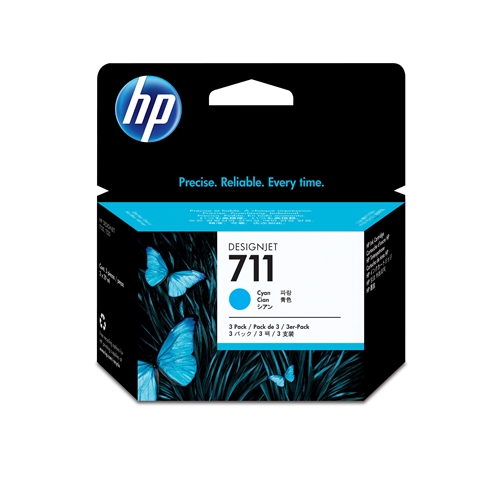 HP 711 Cyan 87 ml. Mavi 3'lü Paket Orijinal Plotter DesignJet Mürekkep Kartuşu (CZ134A)