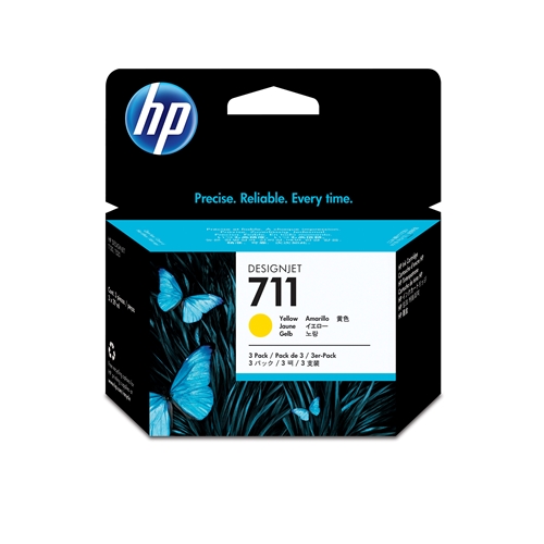 HP 711 Yellow 87 ml. Sarı 3'lü Paket Orijinal Plotter DesignJet Mürekkep Kartuşu (CZ136A)