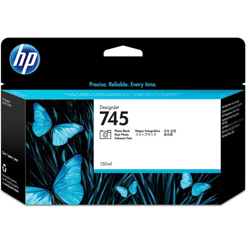 HP 745 Photo Black 130 ml. Fotoğraf Siyahı Orijinal Plotter Designjet Mürekkep Kartuşu (F9J98A)