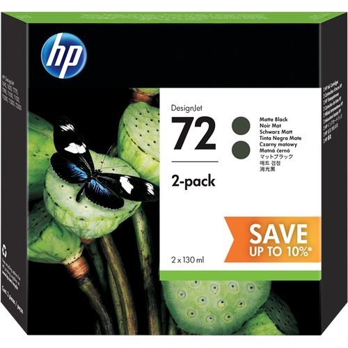 HP 72 Matt Black 260 ml. Mat Siyah 2'li Paket Orijinal Plotter Designjet Mürekkep Kartuşu (P2V33A)