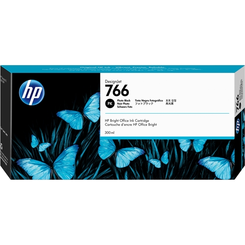 HP 766 Photo Black 300 ml. Fotoğraf Siyahı Orijinal Plotter Designjet XL Mürekkep Kartuşu (P2V94A)