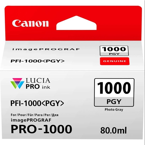 Canon PFI-1000 PGY (Photo Gray) Fotoğraf Gri A2 Yazıcı Orijinal Mürekkep Kartuş 80 ml. (0553C001)