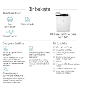 HP LaserJet Enterprise M611dn Yazıcı
