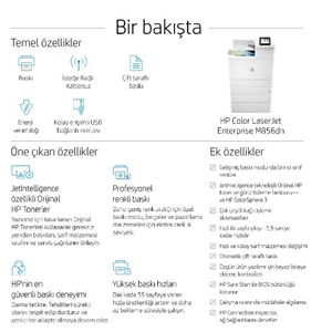HP Color LaserJet Enterprise M856dn Yazıcı
